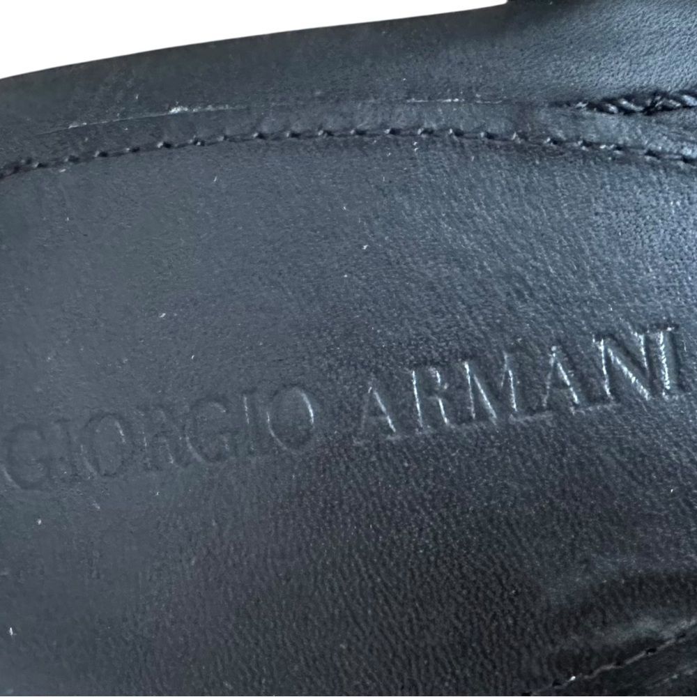 Giorgio Armani Snakeskin Patent Platform Slingback Wedge Sandals Size 39.5 9 - Picture 11 of 12